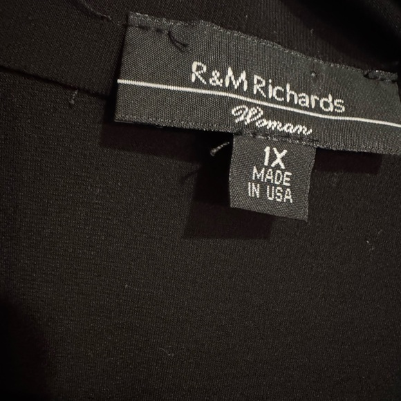 R&M Richards Black Open Cardigan with Black Faceted Sparkly Embellishments USA - Picture 3 of 6
